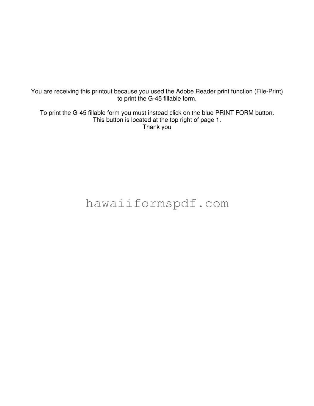 Free Hawaii G 45 Template