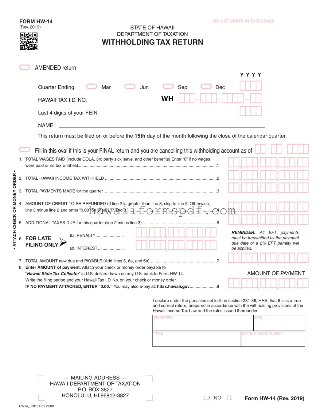 Free Hawaii Hw 14 Template