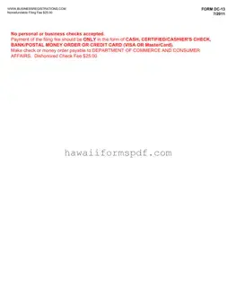 Free Dc 13 Hawaii Template