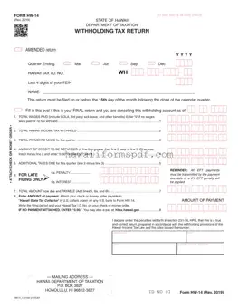 Free Hawaii Hw 14 Template