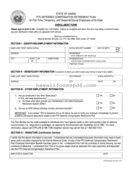 Free Hawaii Pts Enrollment Template